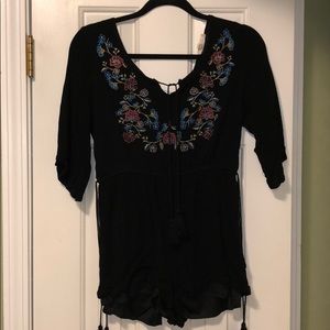 floral embroidered romper